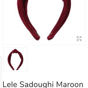 Lele Sadoughi Maroon Velvet Headband